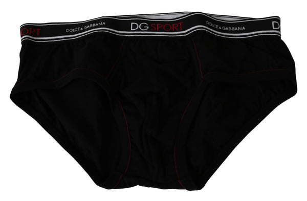 Black Cotton Stretch DG Sport Brief Underwear