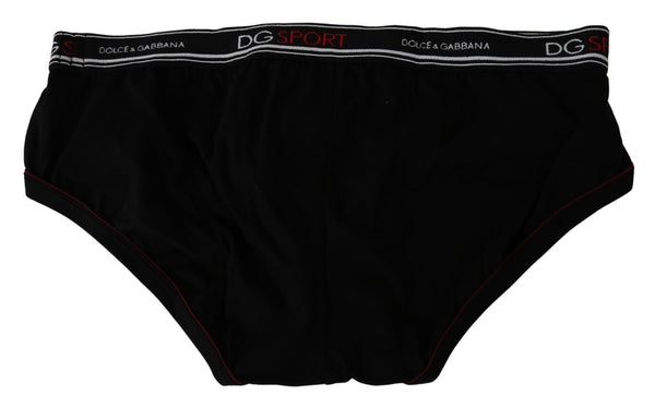 Black Cotton Stretch DG Sport Brief Underwear