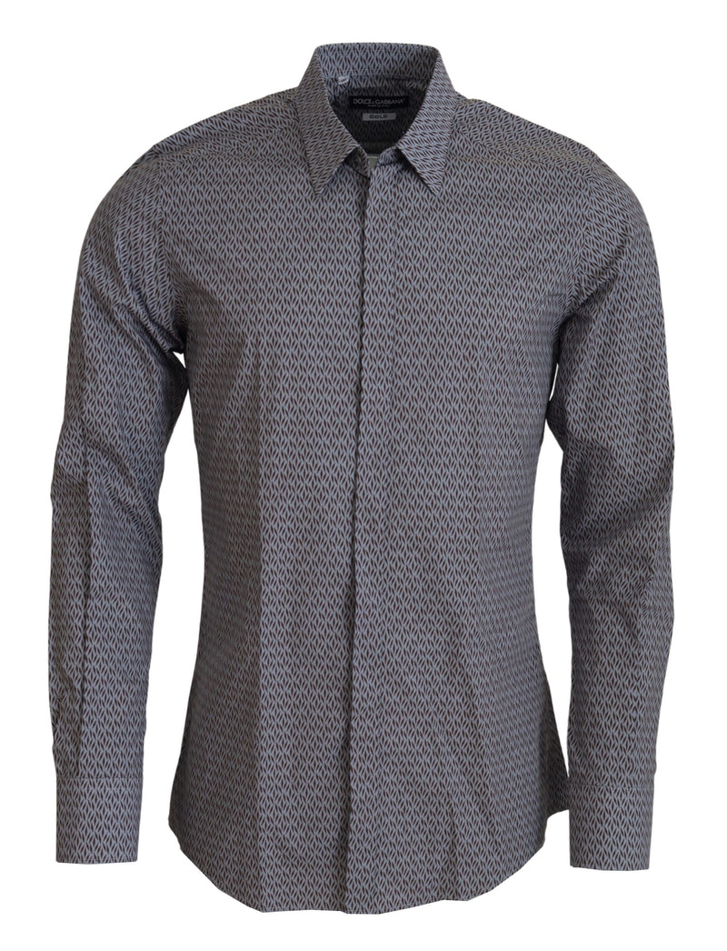 Gray Brown GOLD Slim Fit Dress Formal Shirt