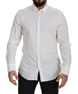 White Cotton Slim Fit Dress Shirt