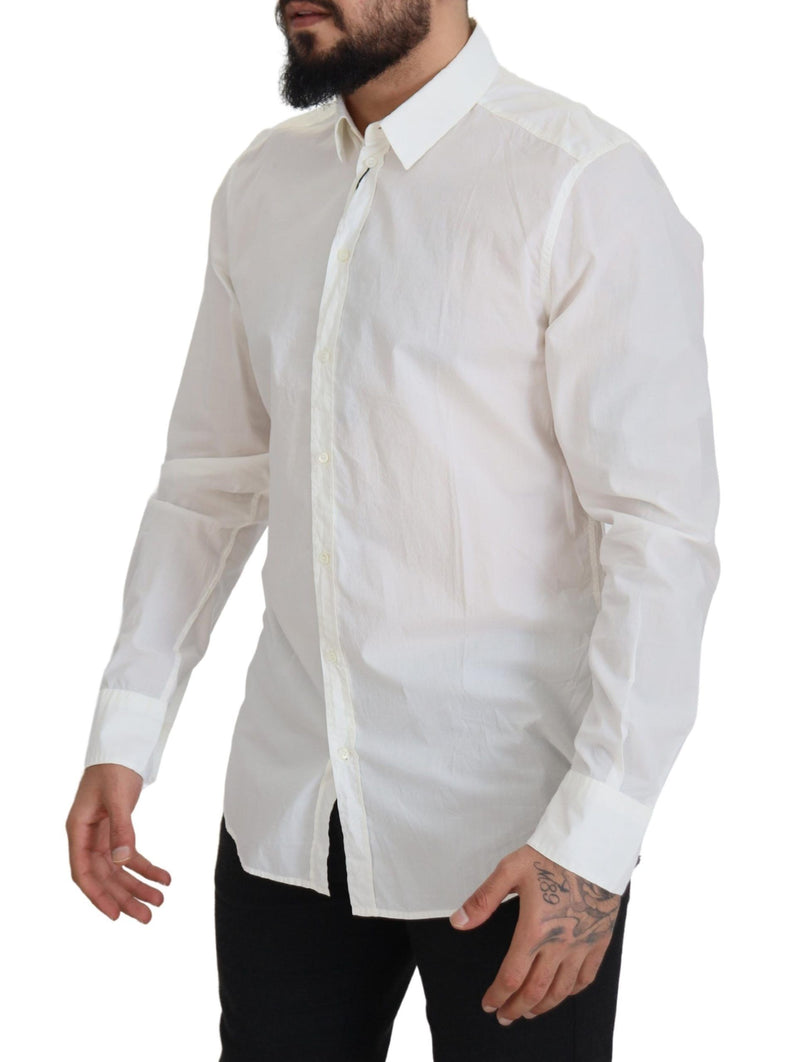 White Cotton Slim Fit Dress Shirt