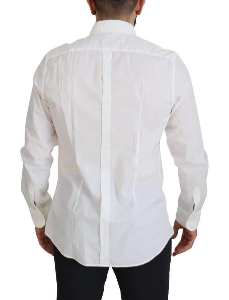 White Cotton Slim Fit Dress Shirt