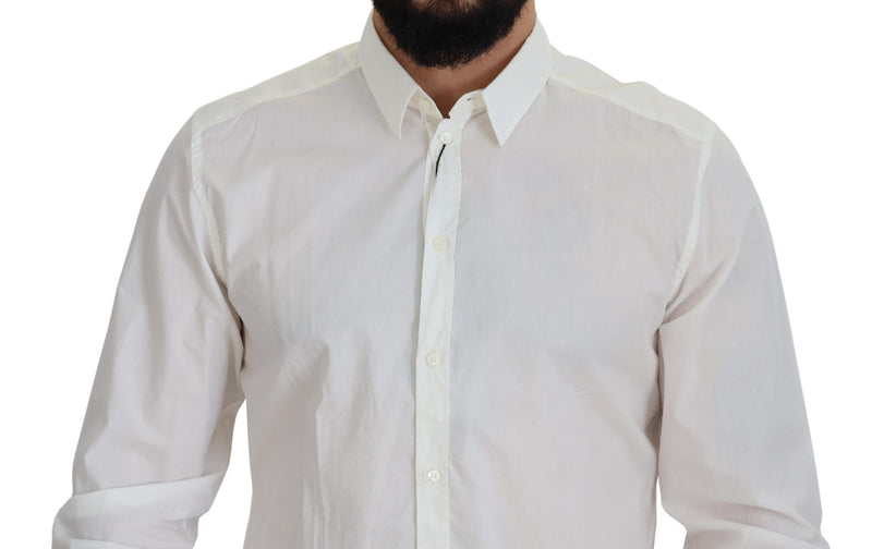 White Cotton Slim Fit Dress Shirt