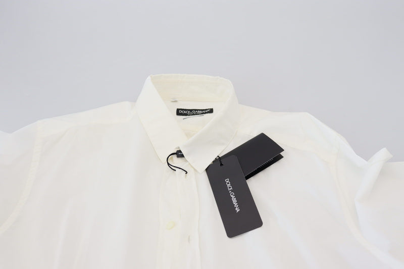 White Cotton Slim Fit Dress Shirt