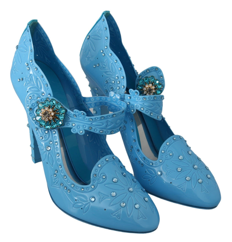 Blue Floral Crystal CINDERELLA Heels Shoes