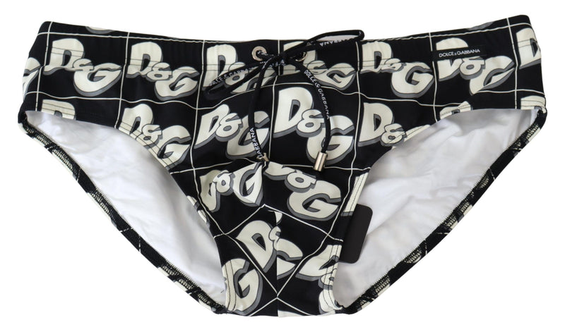 Black D&G Logo  Swimwear Nylon Beachwear Briefs