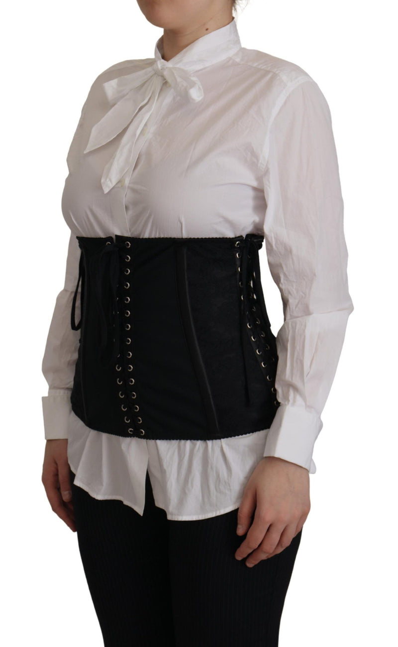 Black Corset Belt Stretch Waist Strap Top