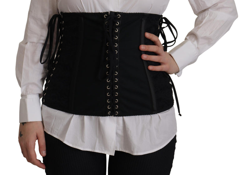 Black Corset Belt Stretch Waist Strap Top