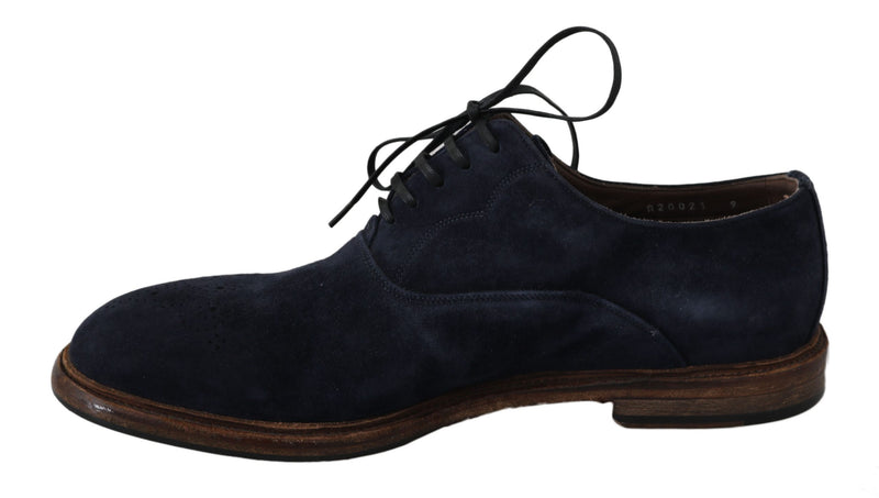 Blue Leather Marsala Derby Goatskin Shoes