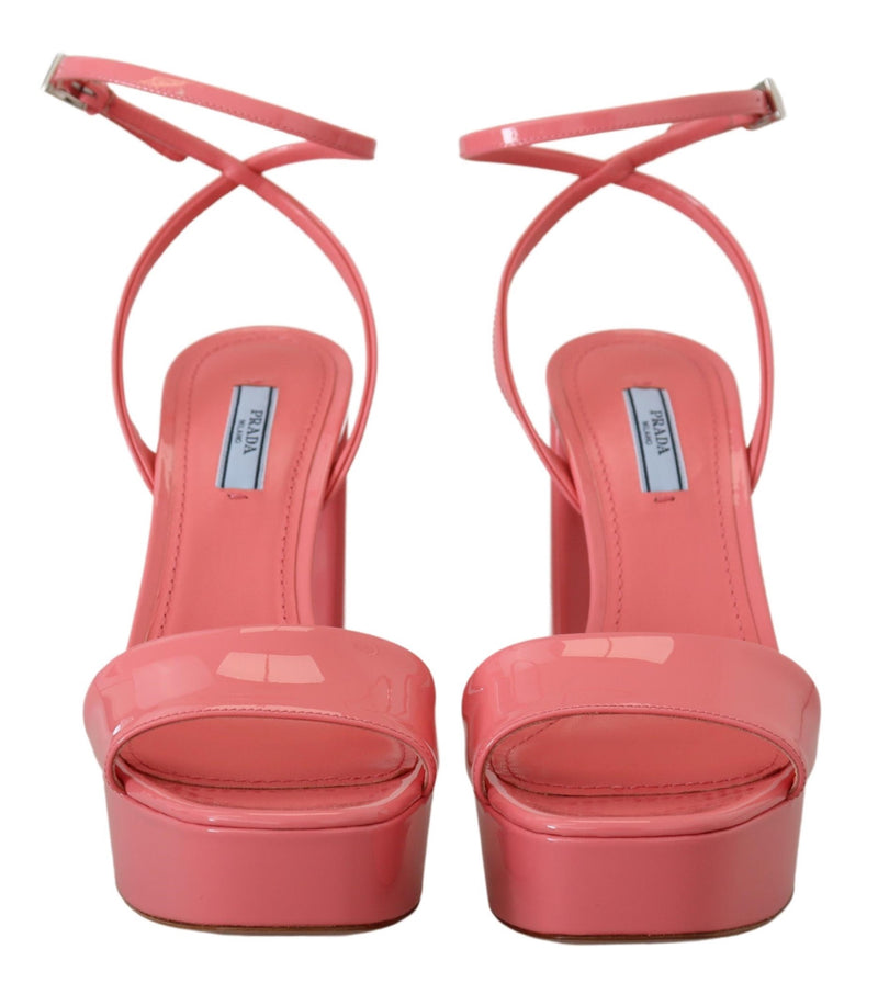 Pink Patent Sandals Ankle Strap Heels Sandal