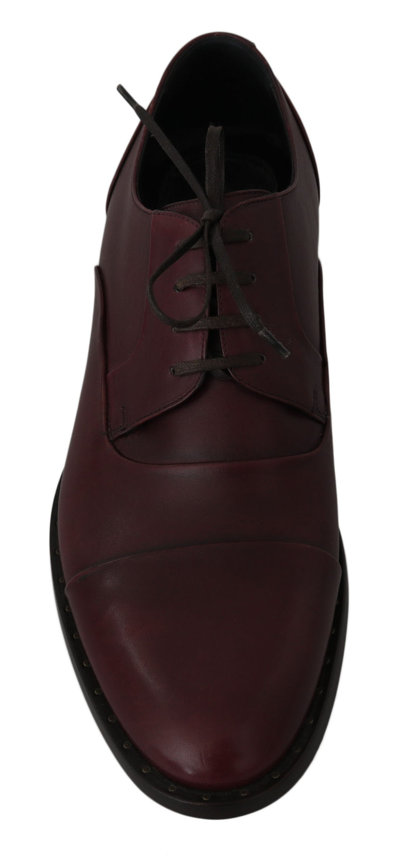 Red Bordeaux Leather Derby Formal Shoes