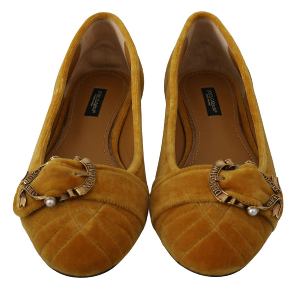 Velvet Mustard Devotion Ballerina Flats Shoes