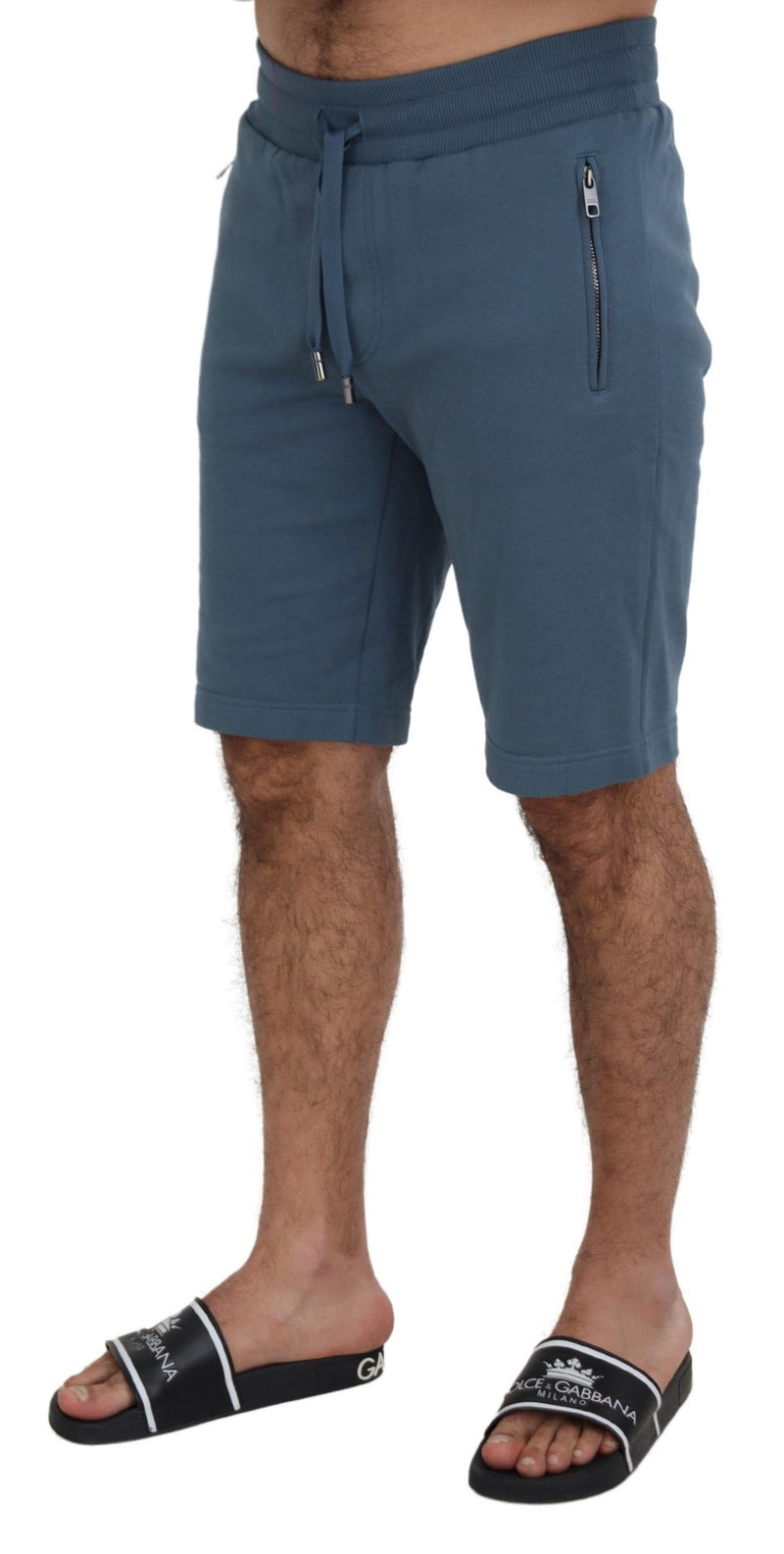 Blue Cotton Bermuda Casual Mens Shorts