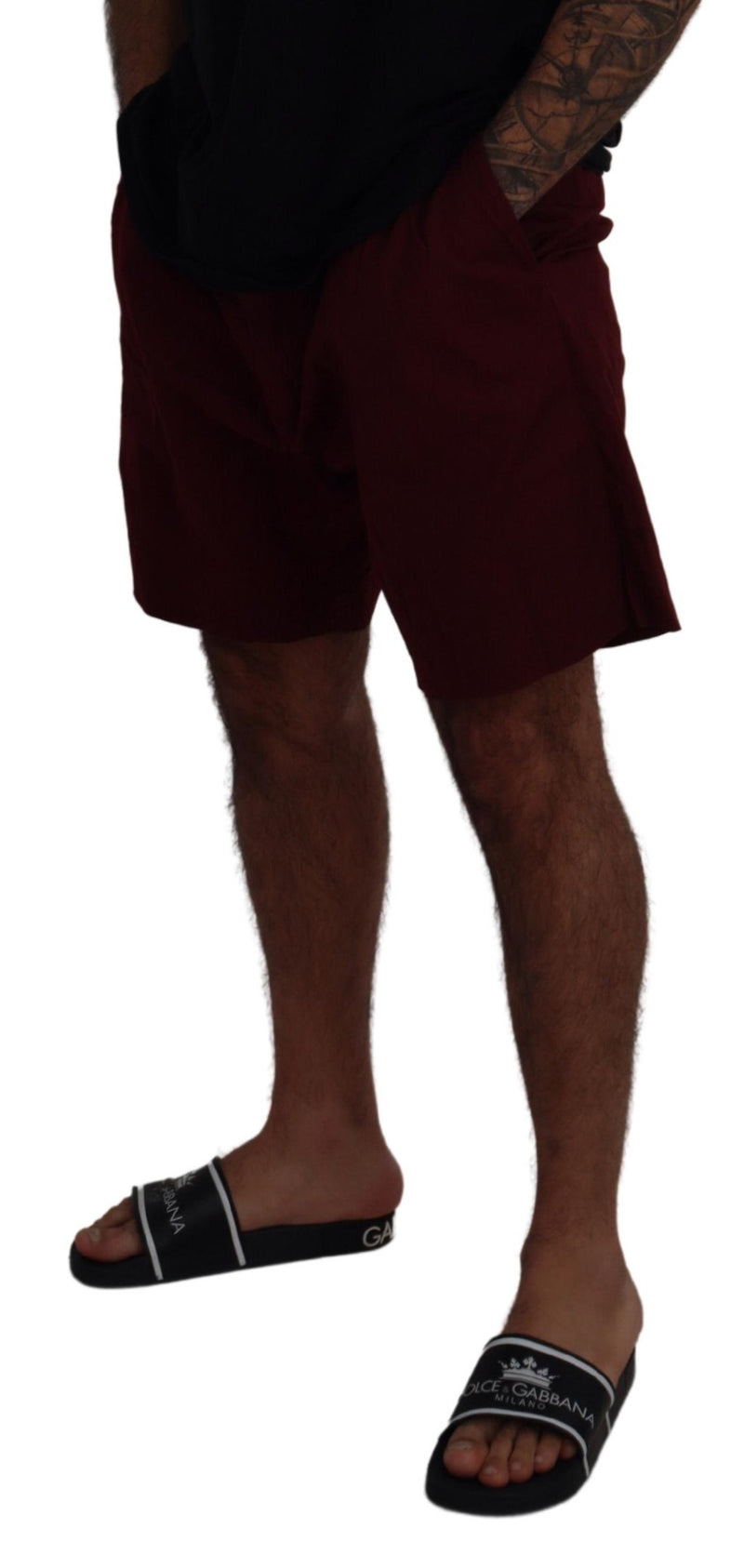 Maroon Cotton Bermuda Casual Shorts