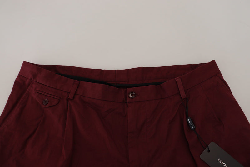 Maroon Cotton Bermuda Casual Shorts