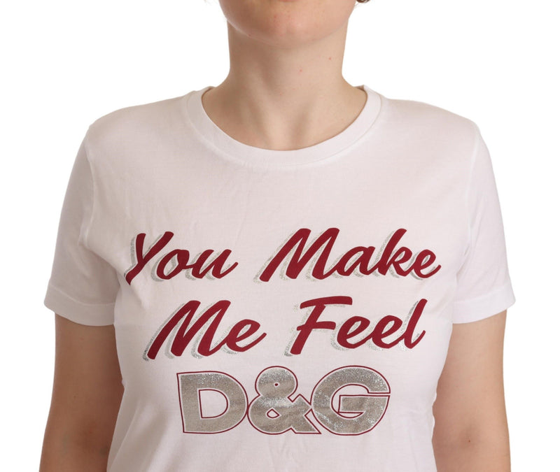 White Cotton You Make Me Feel D&G T-shirt