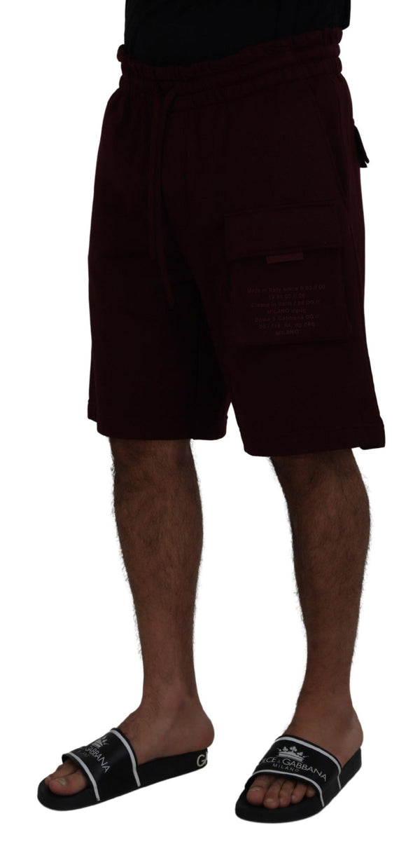 Maroon Bermuda Cargo Men Shorts