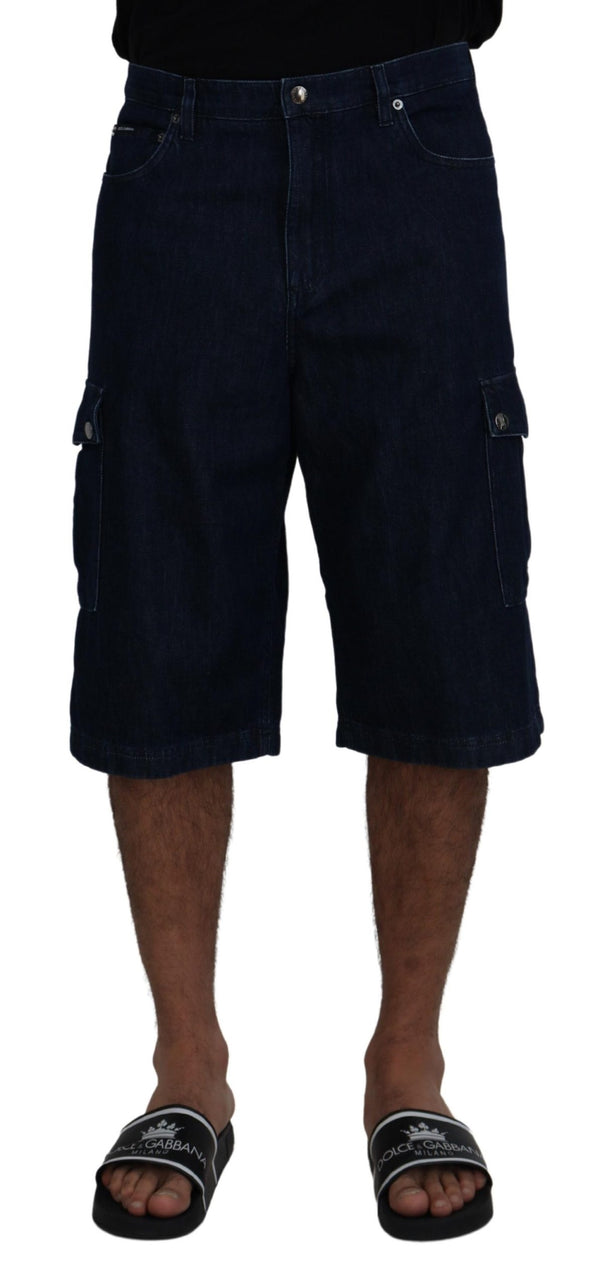 Blue Bermuda Cargo Casual Denim Shorts