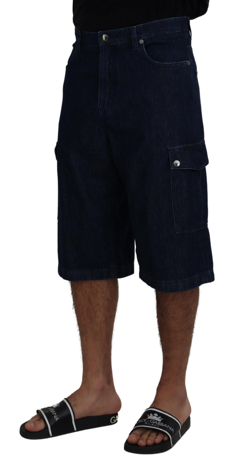 Blue Bermuda Cargo Casual Denim Shorts