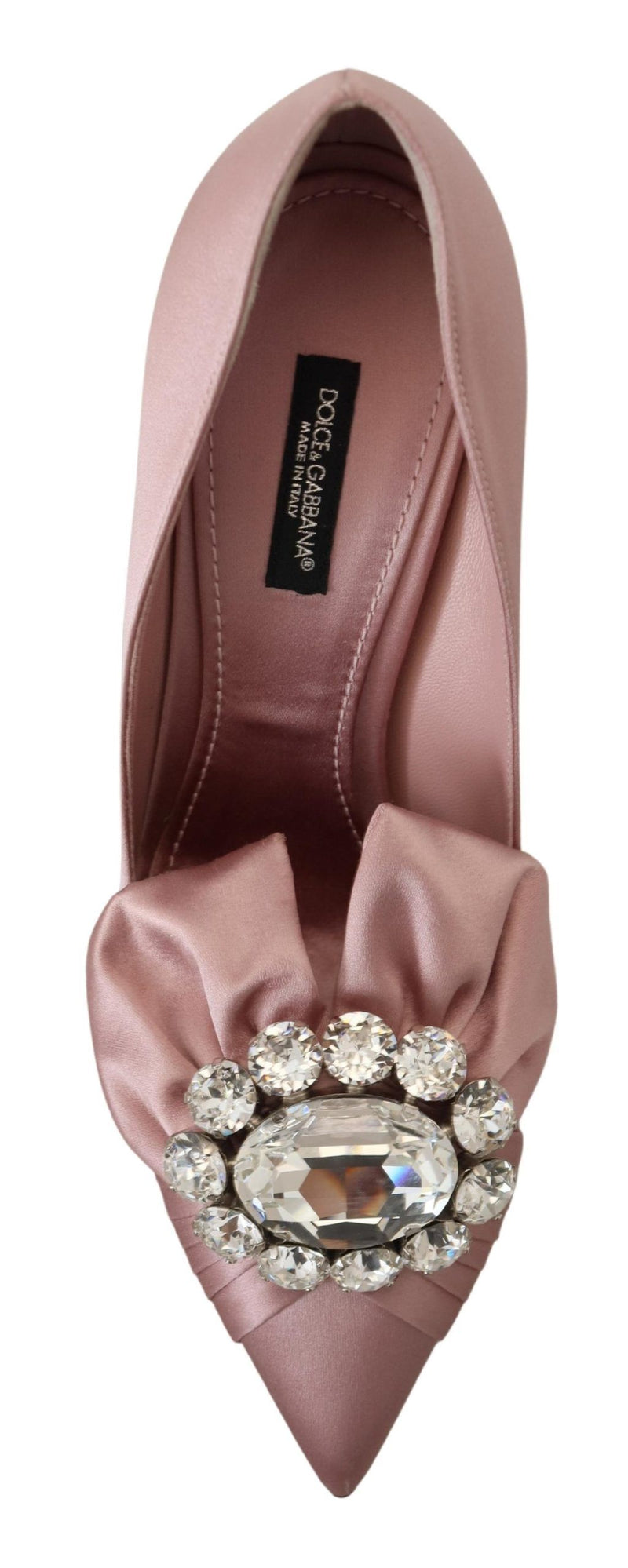 Pink Silk Clear Crystal Pumps Classic Shoes