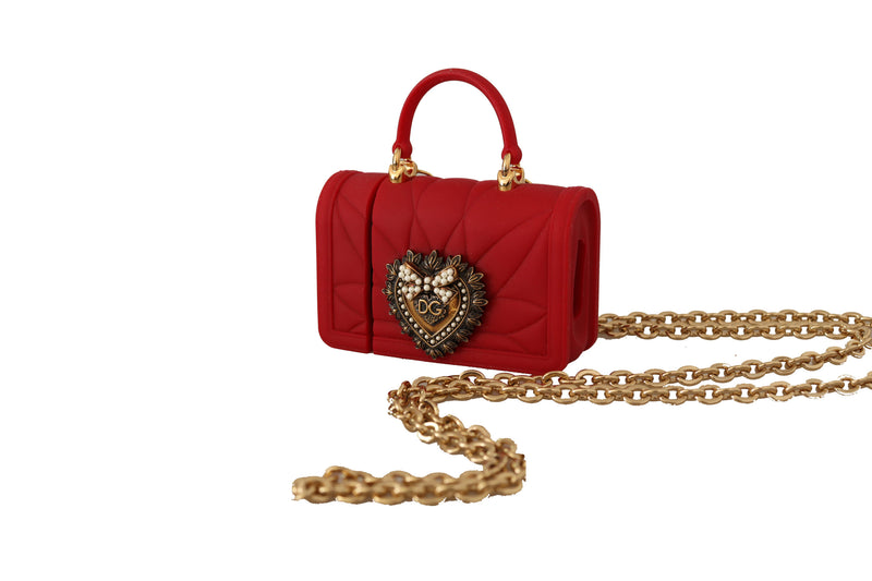 Gold Chain Red Devotion Micro Bag Airpod Case Necklace