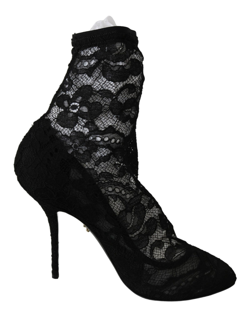 Black Lace Taormina High Heels Pumps