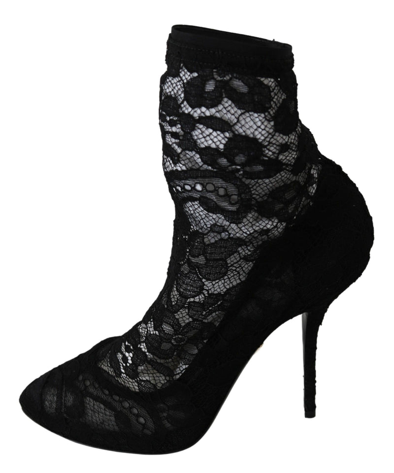 Black Lace Taormina High Heels Pumps