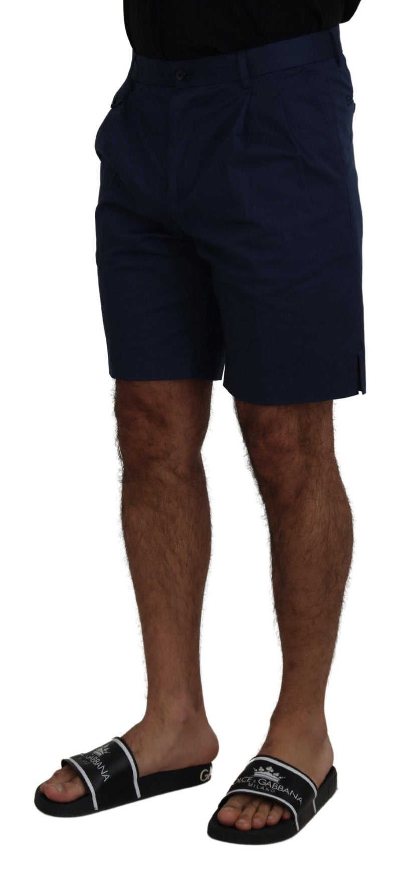 Blue Chinos Cotton Stretch Casual Shorts