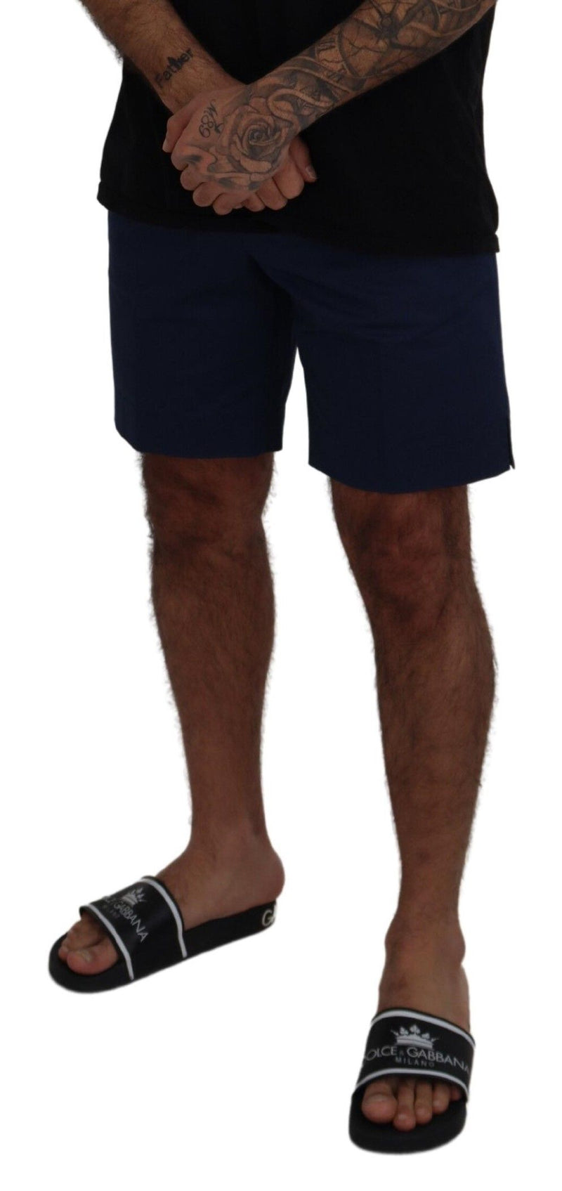 Blue Chinos Cotton Stretch Casual Shorts