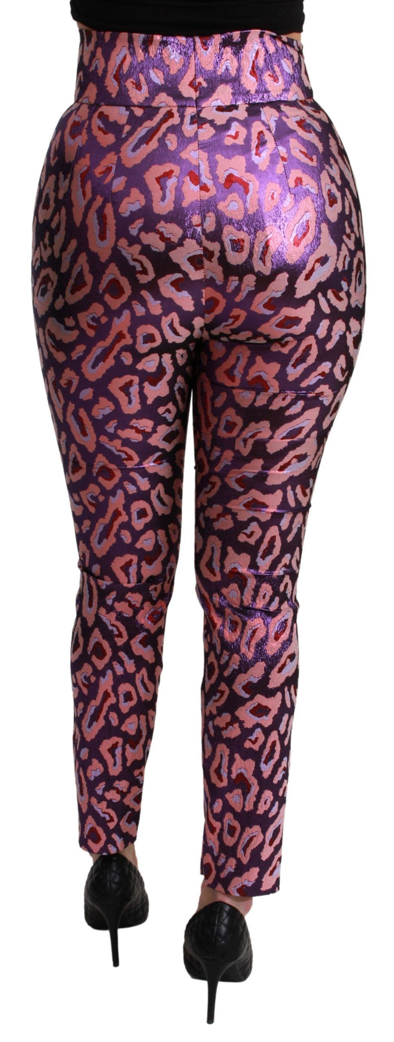 Multicolor Patterned Cropped High Waist Pants