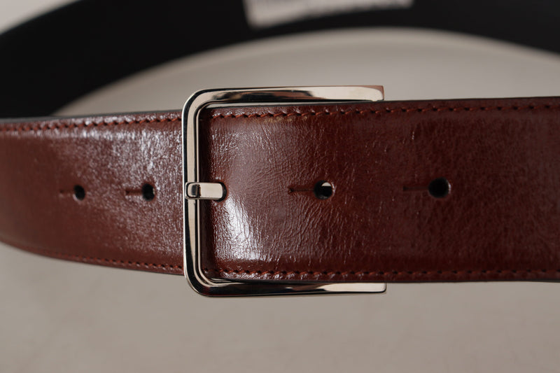 Bordeaux Calf Patent Leather Logo Waist Buckle Belt