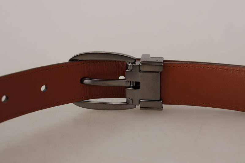 Brown Leopard Embossed Leather Buckle Belt