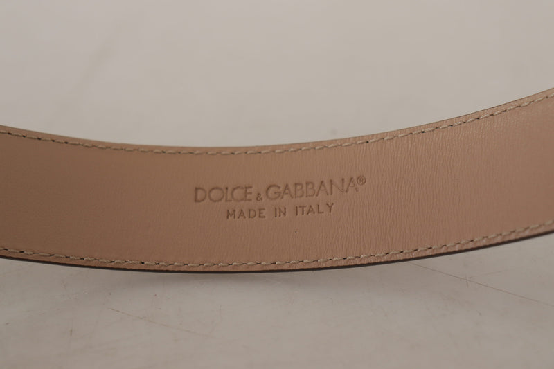 Brown Amore Exotic Leather DG Logo Buckle Belt