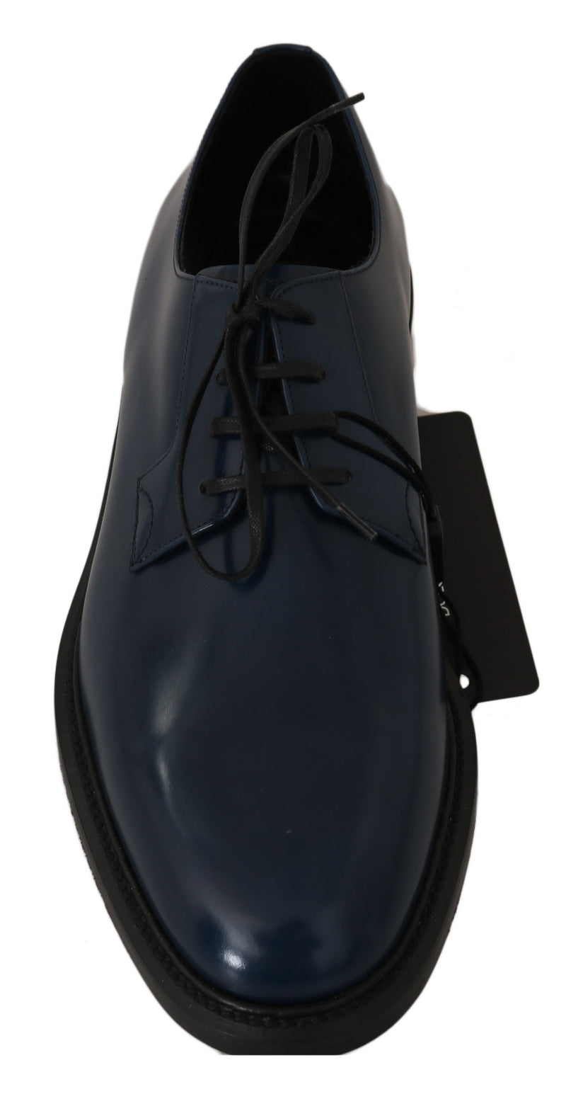 Blue Leather Marsala Derby Formal Shoes