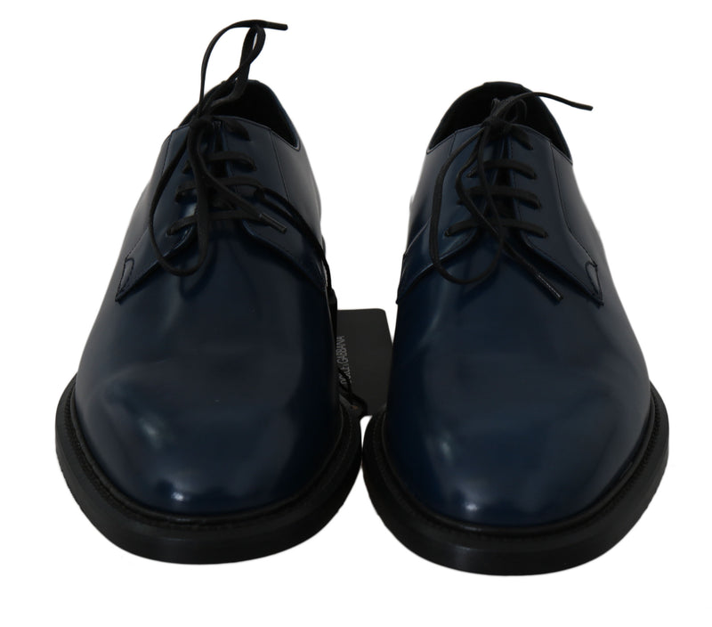 Blue Leather Marsala Derby Formal Shoes