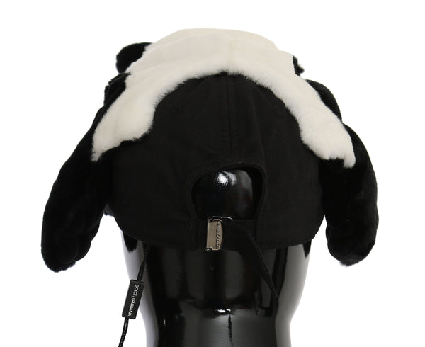 Black White Panda Fur Baseball Cotton Hat