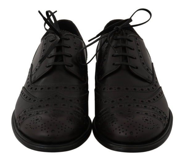 Black Leather Wingtip Oxford Dress  Shoes