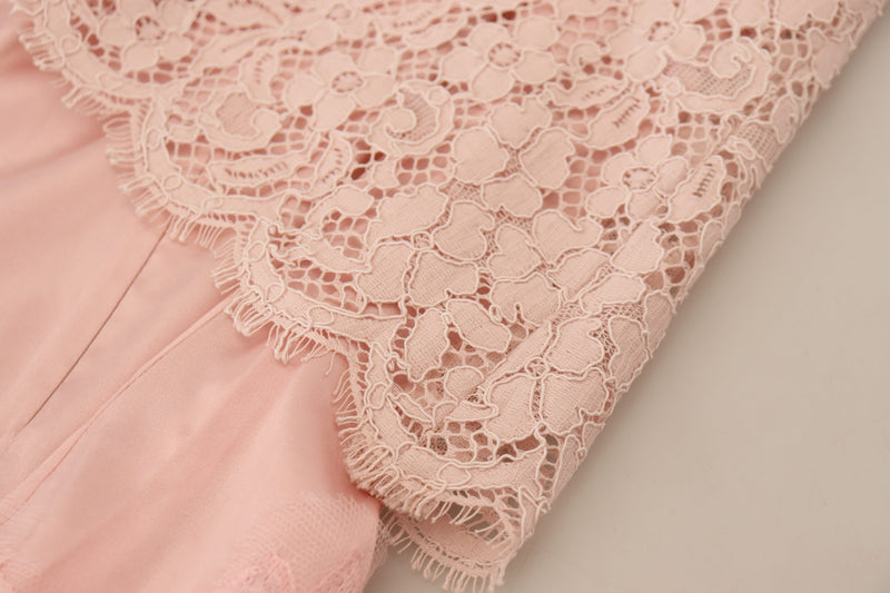 Pink Floral Lace Sleeveless Tank Blouse Top