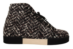 Brown Chevron Casual High Top Sneakers