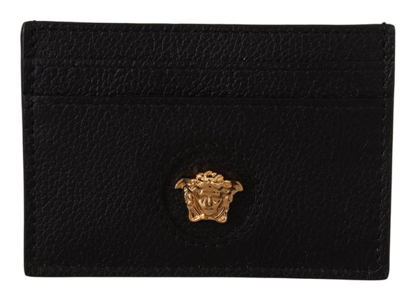 Black Calf Leather Card Holder Wallet