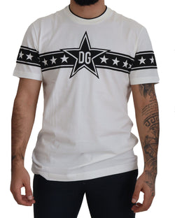 White Cotton DG Star Logo Print T-shirt