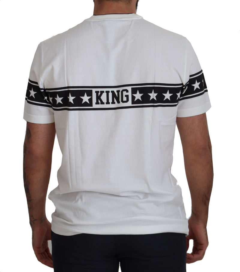 White Cotton DG Star Logo Print T-shirt