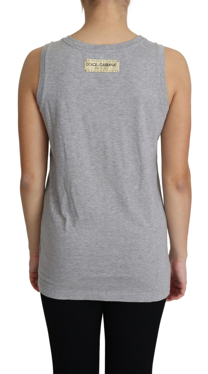 Gray Latinos Print Cotton Sleeveless Tank Top