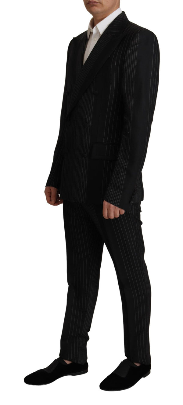 Black Stripes Rayon Formal 2 Piece Suit