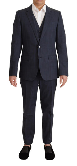 Dark Blue Cotton Formal 3 Piece MARTINI Suit