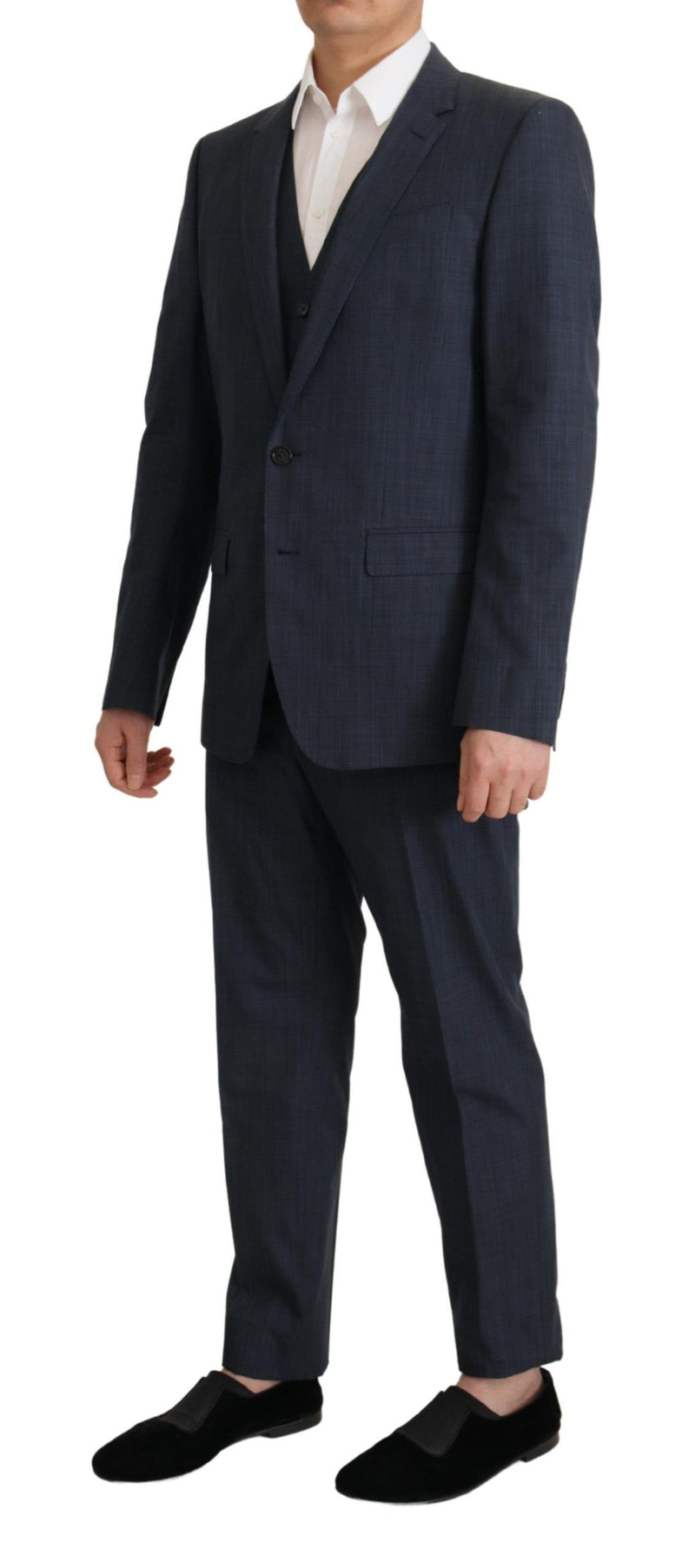 Dark Blue Cotton Formal 3 Piece MARTINI Suit