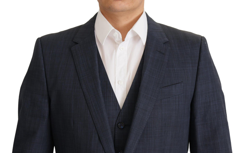 Dark Blue Cotton Formal 3 Piece MARTINI Suit