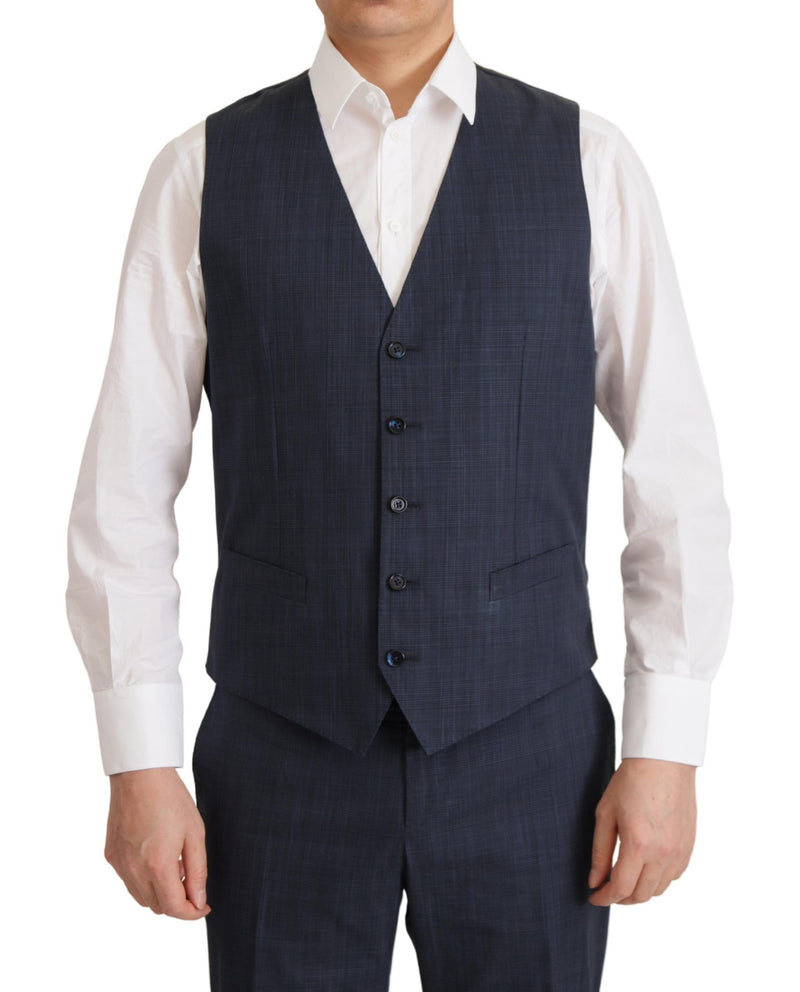 Dark Blue Cotton Formal 3 Piece MARTINI Suit