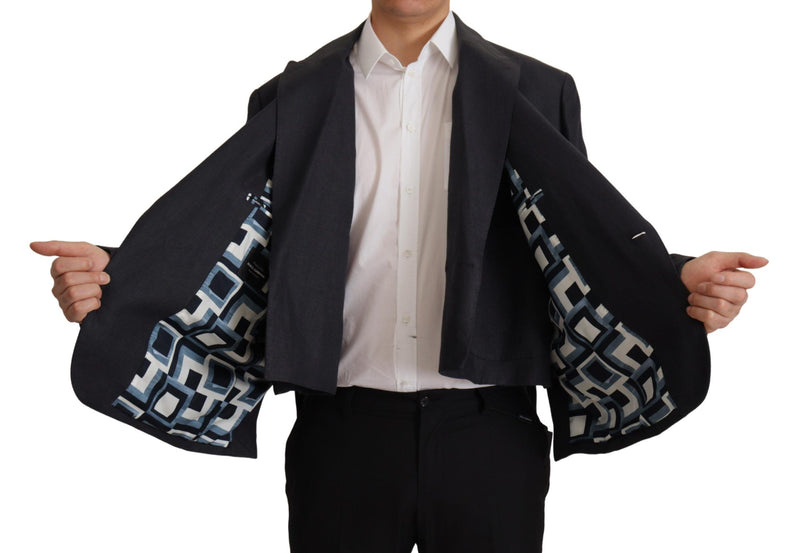 Blue Linen Formal Mens Blazer Jacket