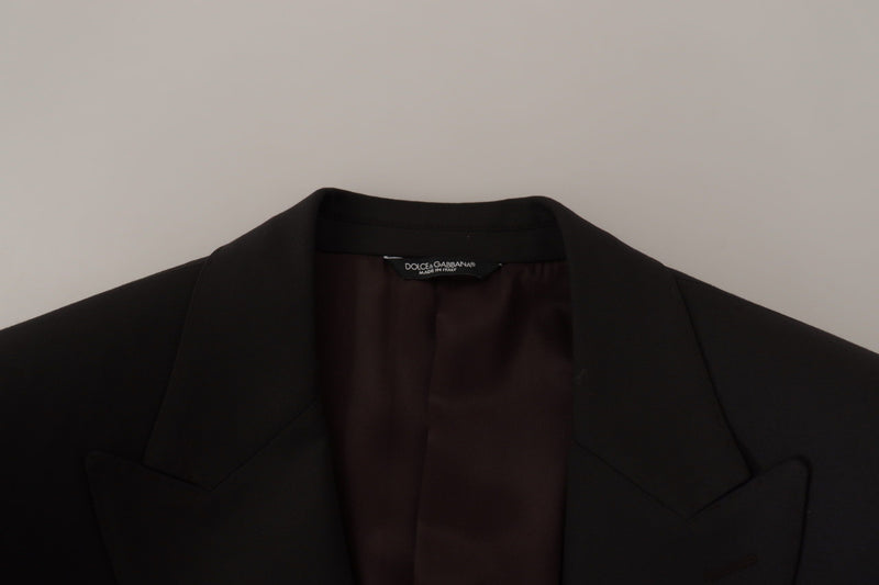 Black Wool Single Breasted Blazer v